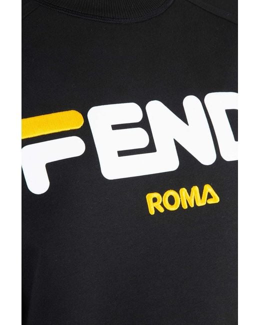Fendi Blue Logo Print Special Edition Sweater