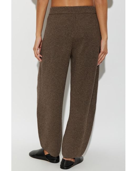 By Malene Birger Brown Elastic-Waist Casual Trousers