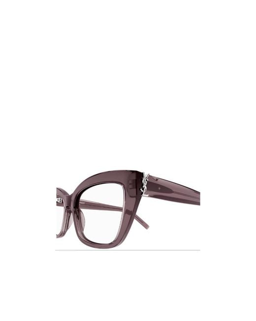 Saint Laurent White Eyewear Cat-Eye Frame Glasses