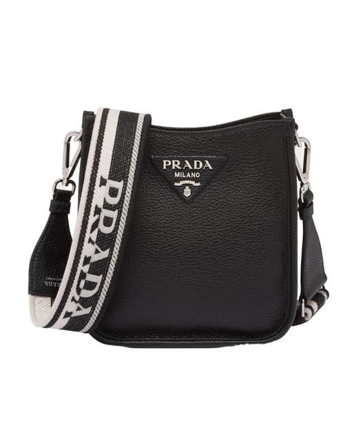 [PRADA]★大人気★ Nylon Mini Shoulder Bag ★関税無 Prada Leather Mini Shoulder Bag in Black | Lyst