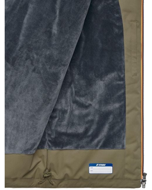 K-Way Green Logo-Printed Cotton-Padded Jacket for men