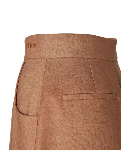 Fendi Brown Balloon-Waist Elasticated Cuffs Pants