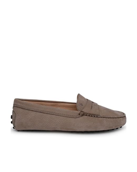 Tod's Brown Gommino Almond Toe Loafers
