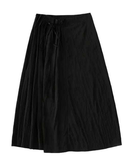 Studio Nicholson Black Messina Gathered Wrap Skirt