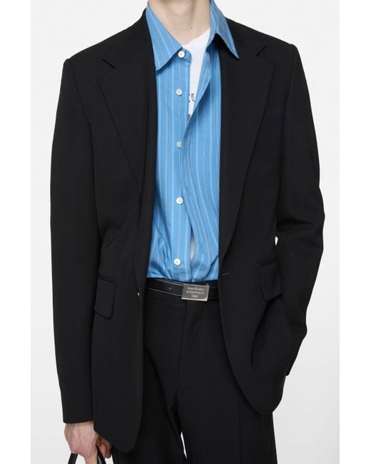 Acne Black Fitted Suit Jacket for men