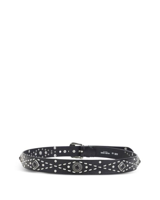 Golden Goose Deluxe Brand White Studded Buckle Belt