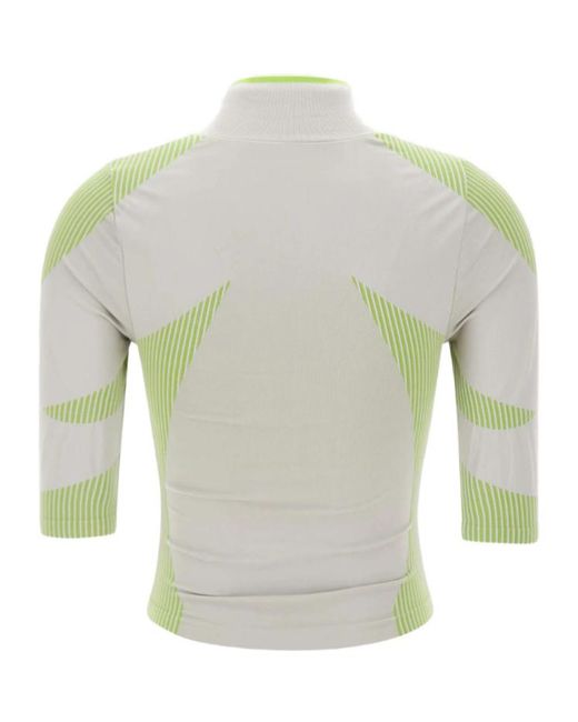 Casablanca Gray Ribbed Half-Zip Performance Top