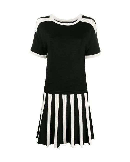 Moschino Black Short-Sleeved Knitted Dress
