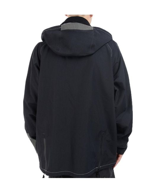 Barbour Black X And Wander Logo-Printed Drawstring Hooded Jacket for men