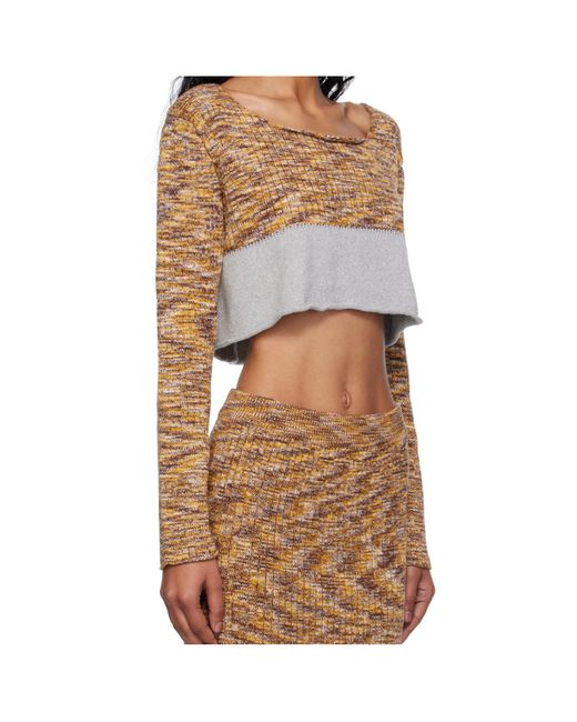 Baserange Brown Crew Neck Long Sleeve Sweater
