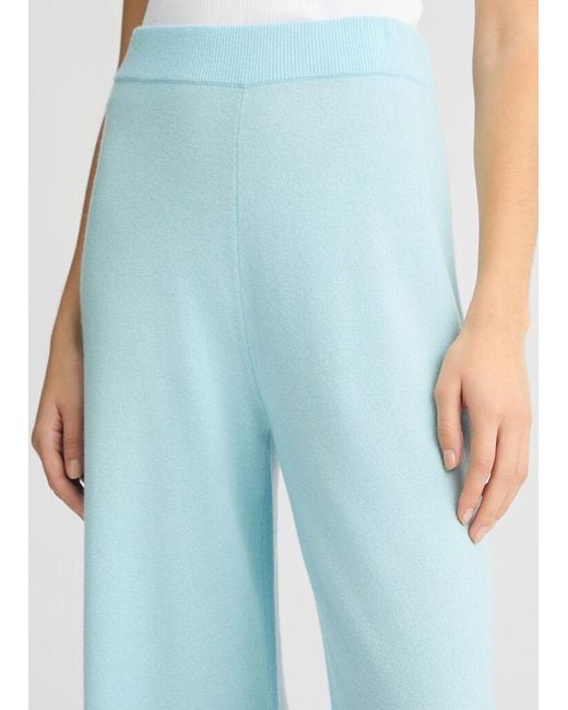 Liu Jo Blue Logo-Embroidered Flared Trousers