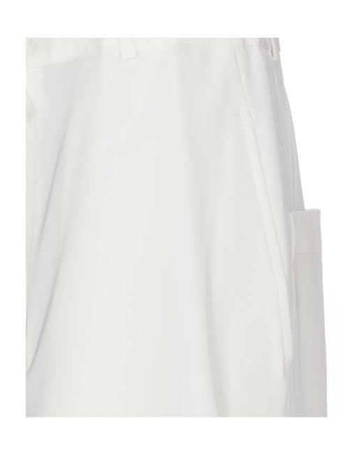 MM6 by Maison Margiela White Elasticated Wide-Leg Pants