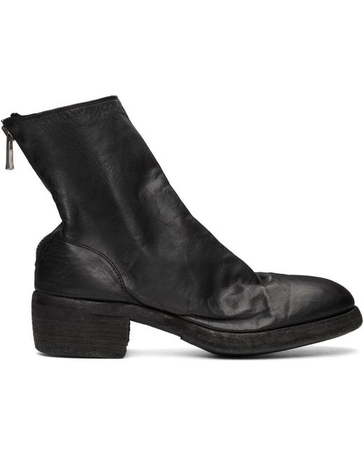 Guidi Black Soft Zipped Ankle Boots