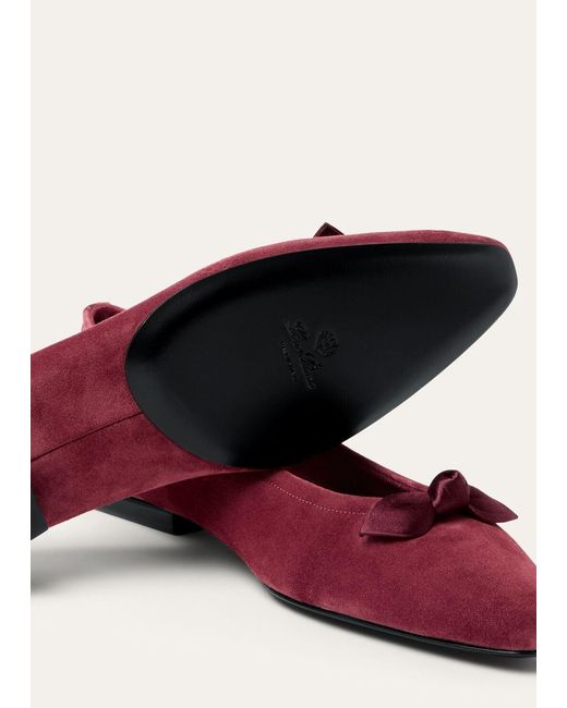 Loro Piana Red Primula Ballet Flats