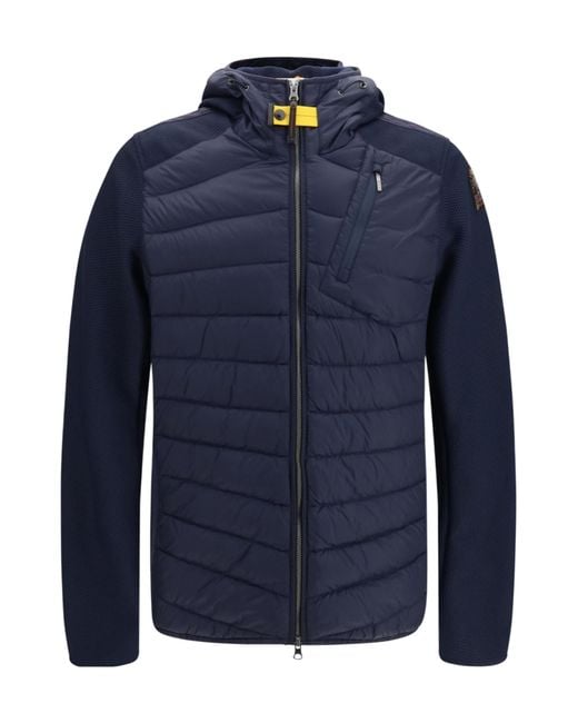 Parajumpers Blue Nolan Hooded Hybrid Down Jacket for men