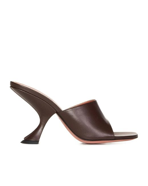 AMINA MUADDI Brown Open-Toe High-Heeled Sandals