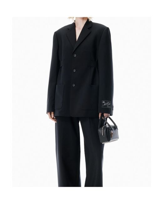 Alexander Wang Black Logo Patch Single-Breasted Blazer