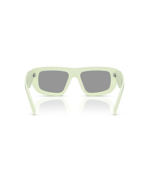 Prada White Eyewear Triangle Logo Geometric Frame Sunglasses for men