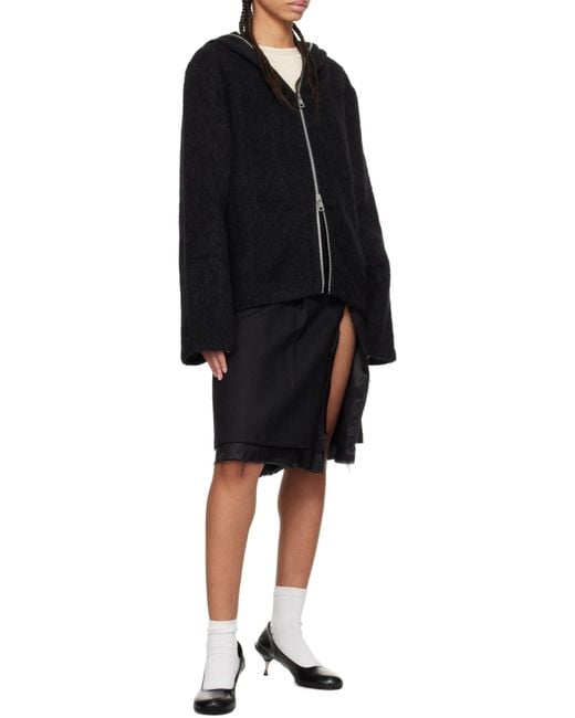 Our Legacy Black Full Zip Hooded Sweater for men
