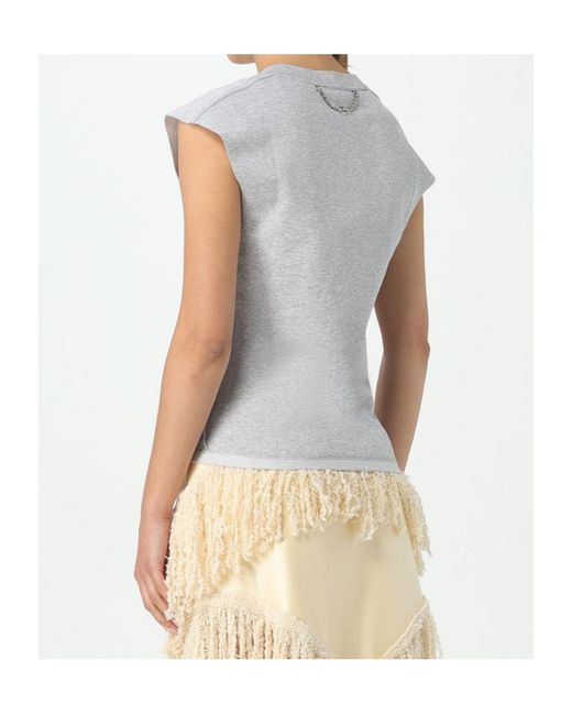 Rabanne Natural Sleeveless T-Shirt