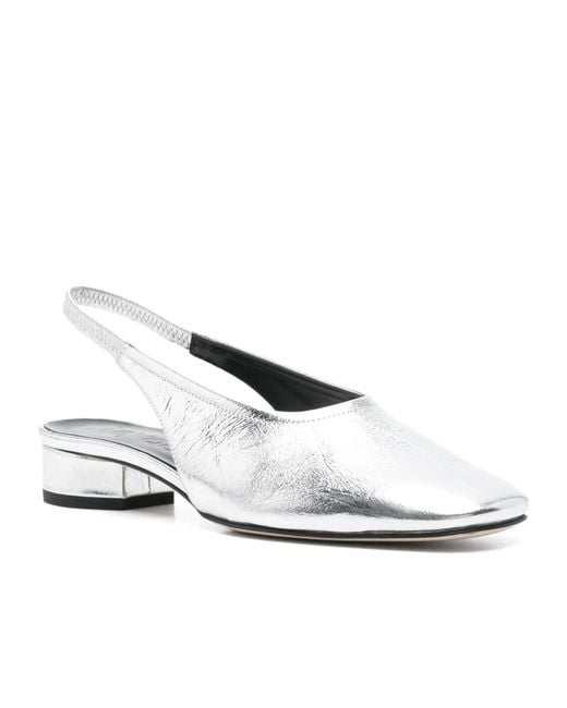 Aeyde White Dua Slingback Pumps
