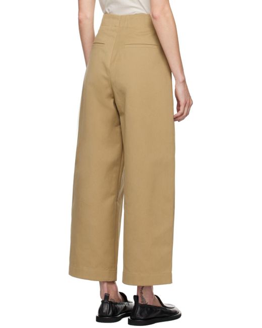 Studio Nicholson Natural Dordoni Pleated Wide Leg Trousers