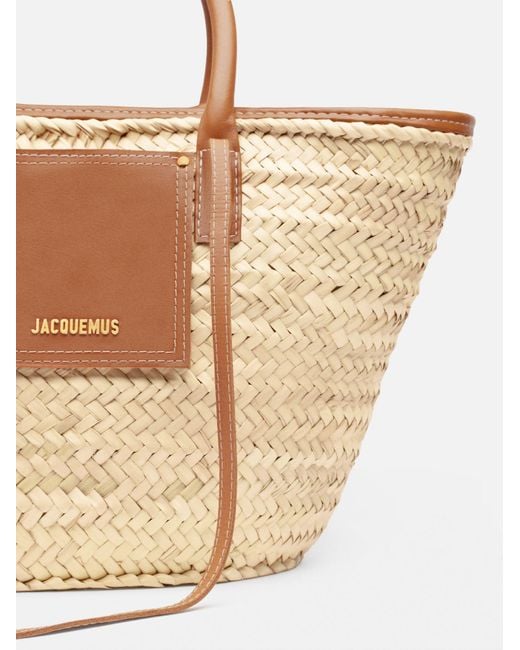 Jacquemus Metallic Double-Handle Straw Tote Bag