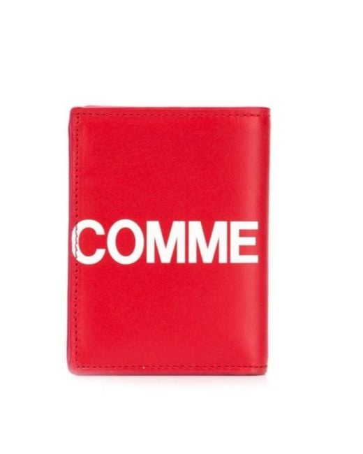 Comme des Garçons Red Logo Printed Wallet