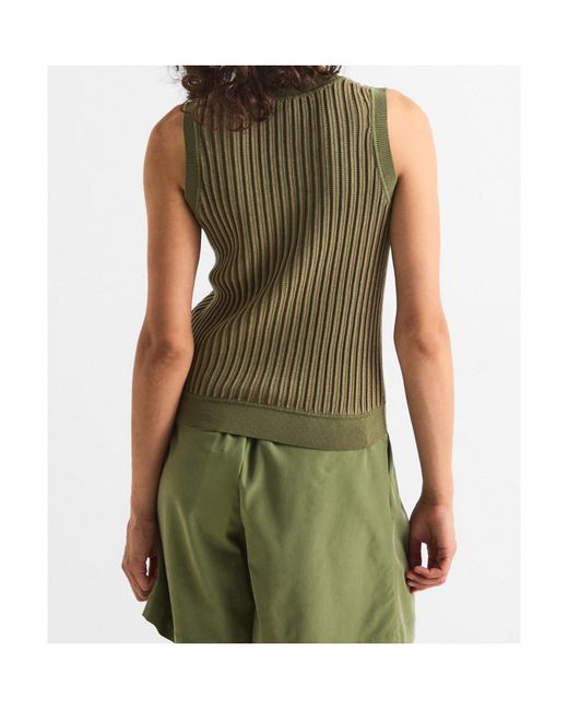 Varley Green Ribbed Tank Top