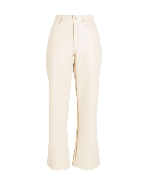 MAX&Co. Natural Simple Straight-Leg Pants