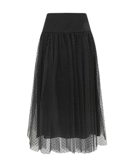 Zimmermann Black Polka-Dot Midi Skirt