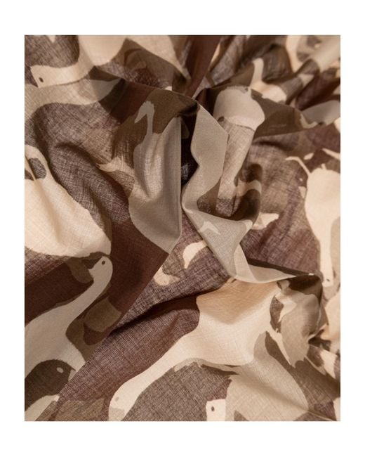 Moschino Brown Duck Print Scarf for men