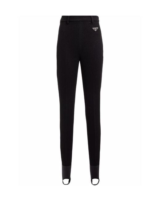 Prada Black Stretch Flannel Pants