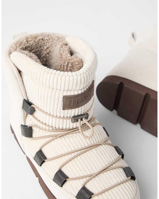 Brunello Cucinelli Natural Monili-Detail Snow Boots