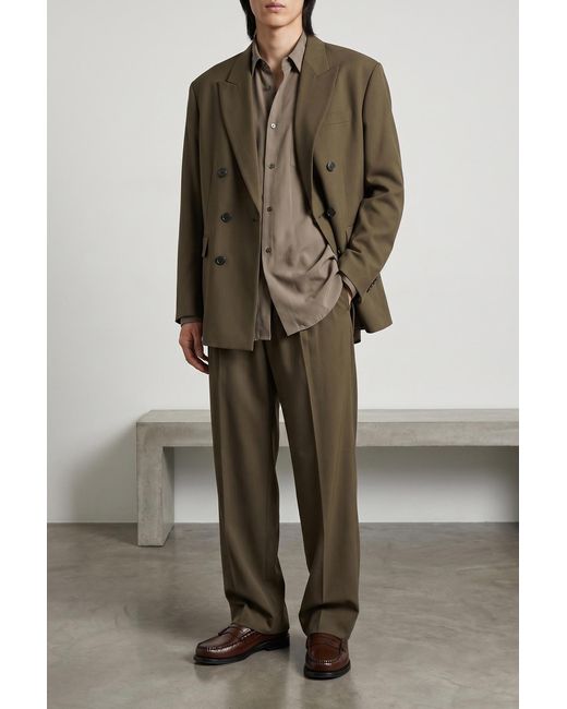 Ssstein Green Oversized Double-Breasted Blazer for men