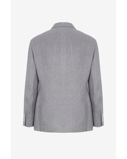 Brunello Cucinelli Gray Single-Breasted Two-Piece Suit for men