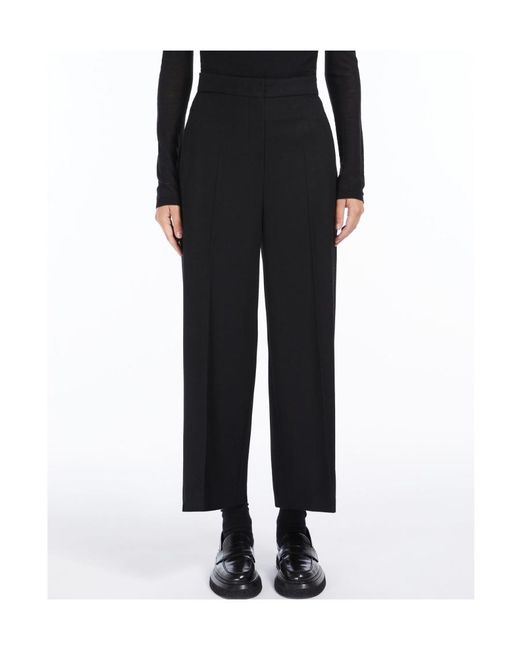 Max Mara Black Wool Casual Pants