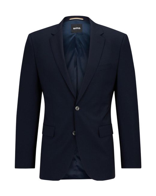 Boss Blue Single-Breasted Blazer for men