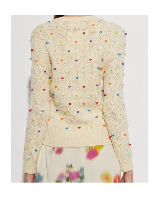 Isabel Marant White Isabel Marant Étoile Priyanka Embellished Knitted Sweater