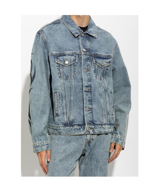 Vetements Blue Long-Sleeve Denim Jacket for men