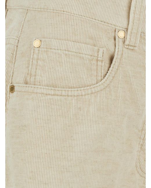 Brunello Cucinelli Natural Wide-Leg Velvet Pants