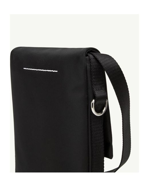 MM6 by Maison Margiela Black Small Nylon Crossbody Bag for men