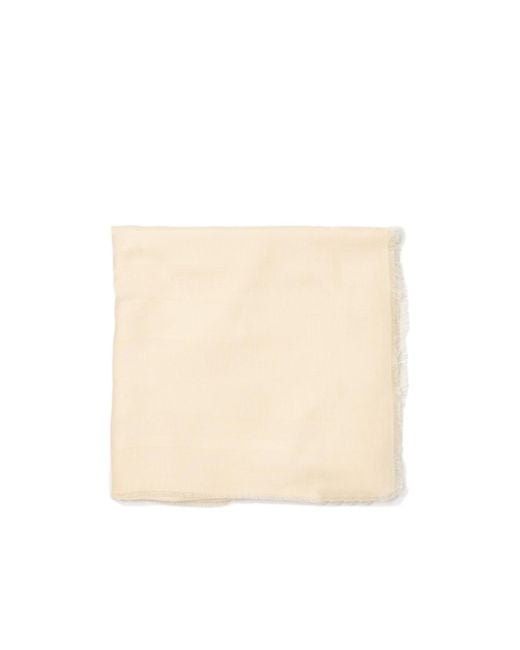 Elisabetta Franchi Natural Jacquard Striped Square Scarf