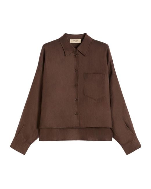 Weekend by Maxmara Brown Wkdcapo Cropped Boxy Shirt
