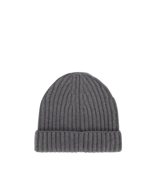 Loro Piana Gray Rib Knitted Hat