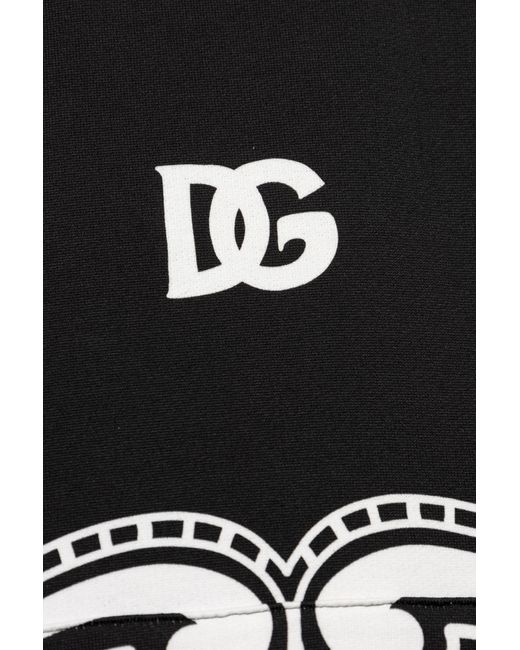 Dolce & Gabbana Black Bandana Printed Drop Shoulder Hoodie for men
