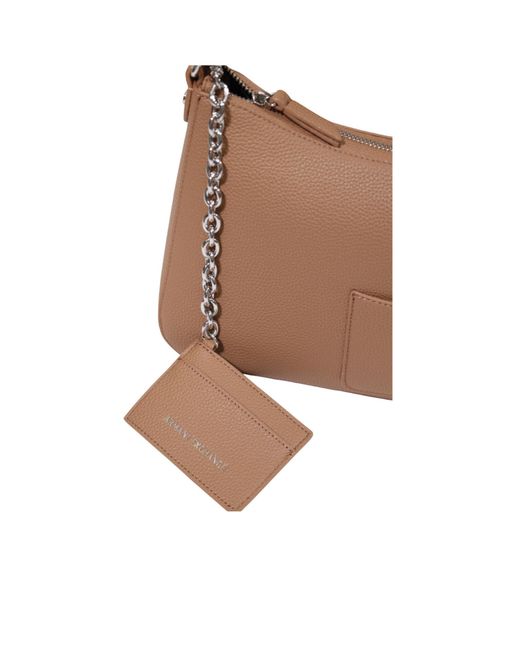 ARMANI EXCHANGE Brown Mini Card Holder-Detail Shoulder Bag