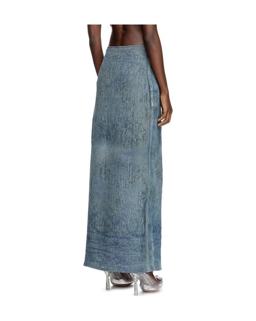 DIESEL Black De-Megan-Fsg Distressed Denim Skirt