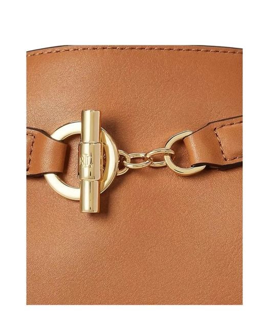 Ralph Lauren Brown Medium Blaike-Tone-Hardware Bucket Bag