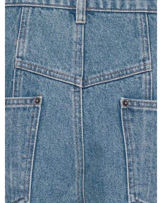 ROTATE BIRGER CHRISTENSEN Blue Panelled Denim Trousers